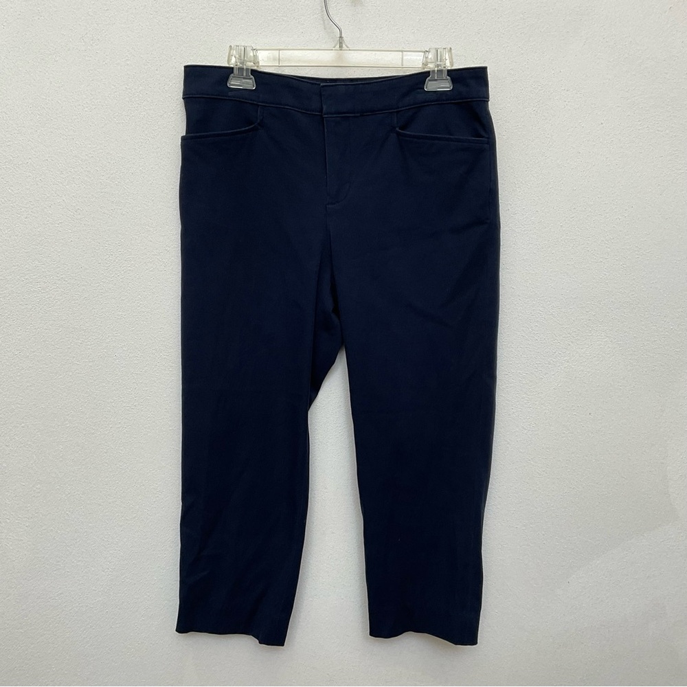 Chaps Navy Blue Capris Size 10 Spring Cotton Blend Career Work Wear Pockets